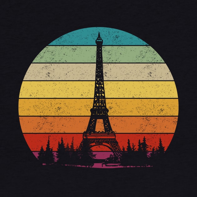 Eiffel Tower Paris Vintage Retro Distresses by Dhmsh